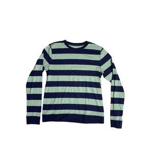 Nordstrom Youth Kids XXL Green Striped Long Sleeve T Shirt Crewneck Tee